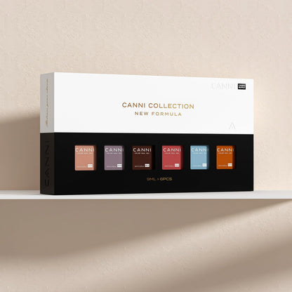 CANNI 6 Colors HEMA-Free Brown Gel Nail Polish Set - 9 ml