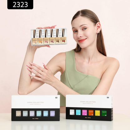 CANNI Brown Jelly Gel Nail Polish Set – 6 Translucent Coffee & Mocha Shades (9ML) | Soak-Off UV/LED