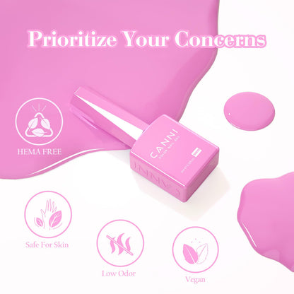 CANNI Pink Gel Nail Polish Set – 6 Soft Rose & Light Pink, 9ml, Soak-Off UV/LED