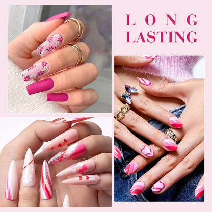 CANNI Pink Gel Nail Polish Set – 6 Soft Rose & Light Pink, 9ml, Soak-Off UV/LED