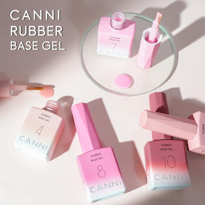 CANNI Rubber Base Gel Nail Polish Set – 6x9ml, Soak-Off, At-Home Salon Kit