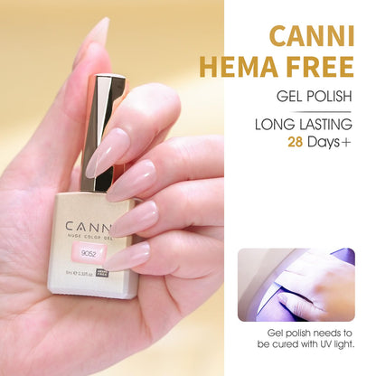 CANNI 9ml Hema-Free Jelly Gel Nail Polish Set – 6Pcs Nude Pink Milky White | Soak-Off LED Manicure Kit