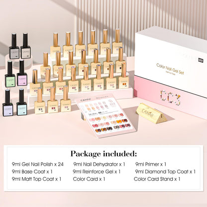 CANNI CC3 Jelly Gel Nail Polish Set - 30Pcs Hema-Free, High-Gloss, Soak Off UV