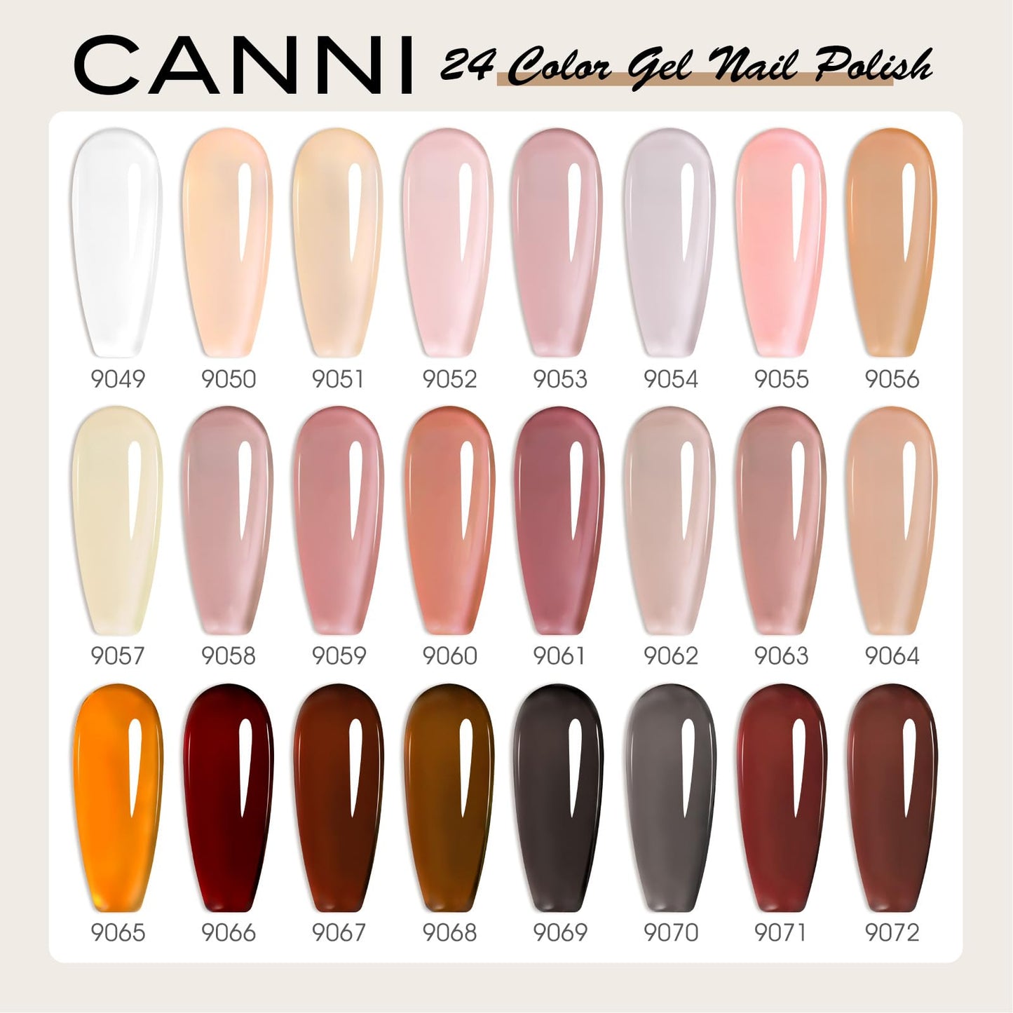 CANNI CC3 Jelly Gel Nail Polish Set - 30Pcs Hema-Free, High-Gloss, Soak Off UV