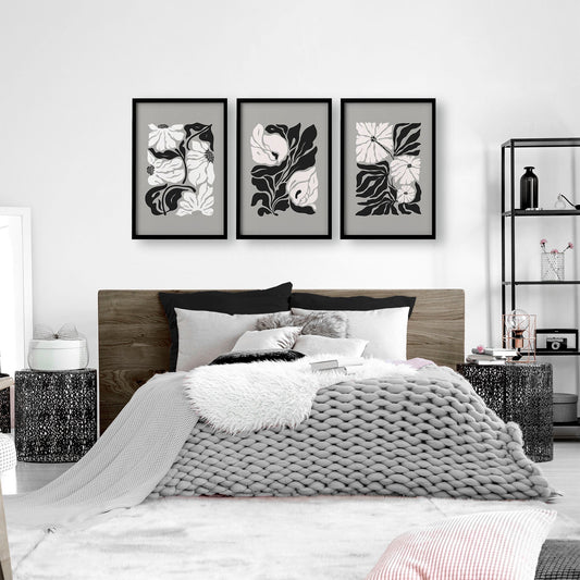 Canvas Prints Wall Decor | Set of 3 Botanical Wall art Prints