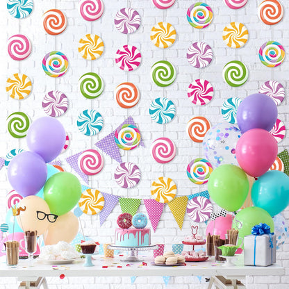 Capoda Candyland Party Decorations – 8-Piece Candy Garlands & Lollipop Banners