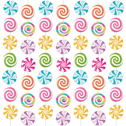 Capoda Candyland Party Decorations – 8-Piece Candy Garlands & Lollipop Banners