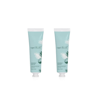 Capri Blue Flora Edit Moisturizing Hand Creams Travel Size – Coconut Santal, 3 oz Pack of 2