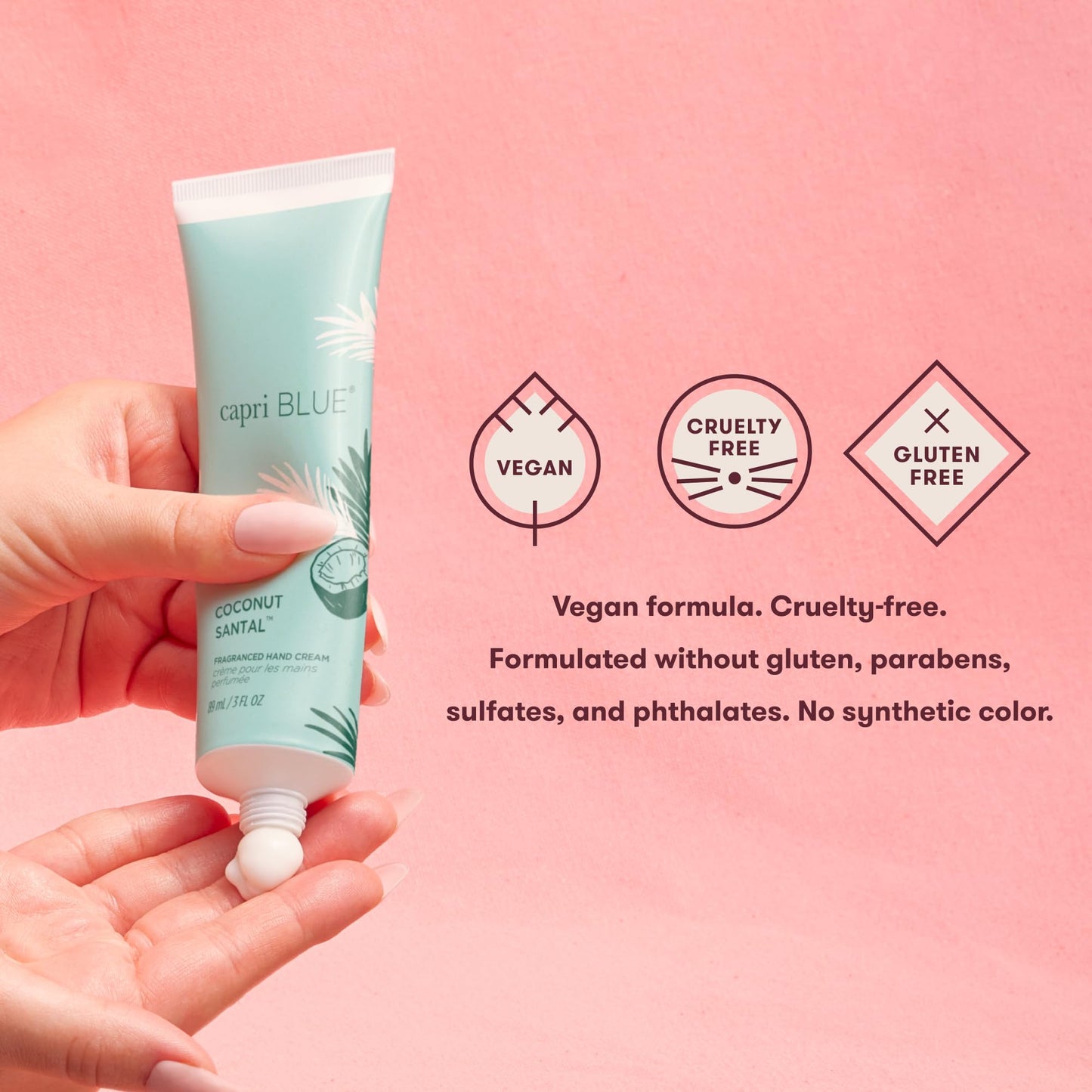Capri Blue Flora Edit Moisturizing Hand Creams Travel Size – Coconut Santal, 3 oz Pack of 2
