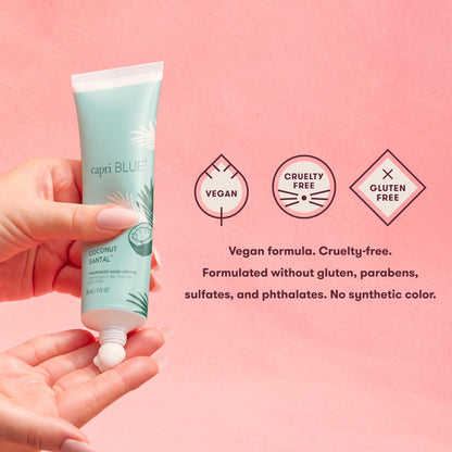 Capri Blue Flora Edit Moisturizing Hand Creams Travel Size – Coconut Santal, 3 oz Pack of 2