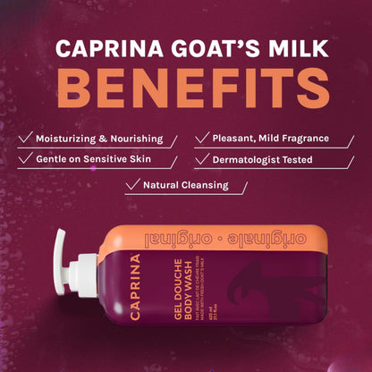 Caprina Fresh Goat Milk Body Wash – ORIGINAL Formula, 625 ml