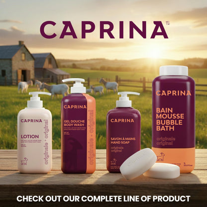 Caprina Fresh Goat's Milk Bar Soap ORIGINAL — 4-Pack, 5 oz Bars with Vitamins A, B2 & B3 | Moisturizing Hand & Body