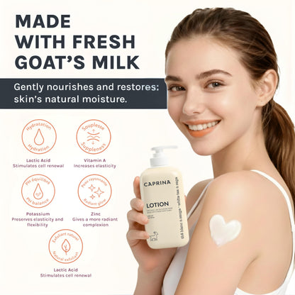 Caprina Goat’s Milk Body Lotion – White Tea & Sage, 500 ml | Refreshing Daily Moisturizer