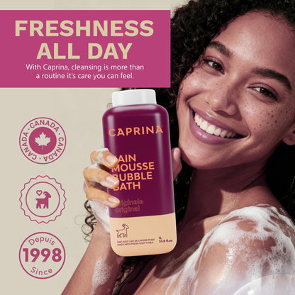 Caprina Fresh Goat's Milk Bubble Bath 1L – Hydrating, Gentle, Made in Canada