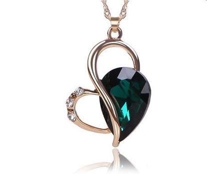 Elegant Heart Jewellery Necklace & Earrings, 2pc Set