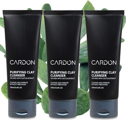 Cardon Men's Deep Pore Cleaning Clay Face Wash – 4x Better Than Charcoal for Oily, Acne-Prone Skin (3 CT)