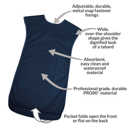 Tabard style adult bib - Large Navy