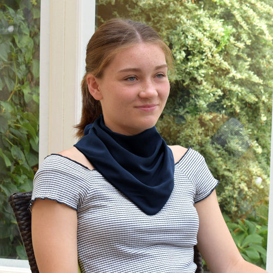 Premium Neckerchief Style Adult Dribble Bib - Waterproof & Discreet - Medium - Charcoal