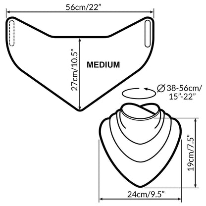 Premium Neckerchief Style Adult Dribble Bib - Waterproof & Discreet - Medium - Charcoal