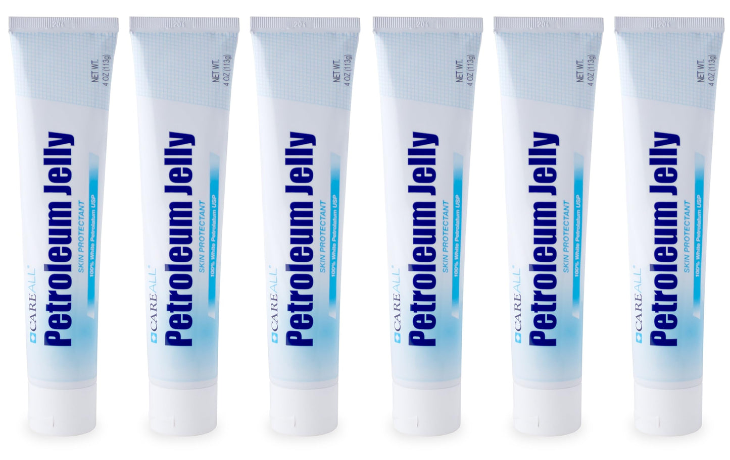 CareAll Petroleum Jelly 4 Oz Tube (6 Pack) – Unscented, 100% Pure White Petrolatum Jelly USP