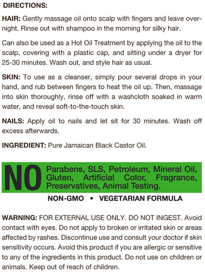 Carlyle Jamaican Black Castor Oil 16oz – Nourish Hair, Skin & Nails | All Natural, Hypoallergenic