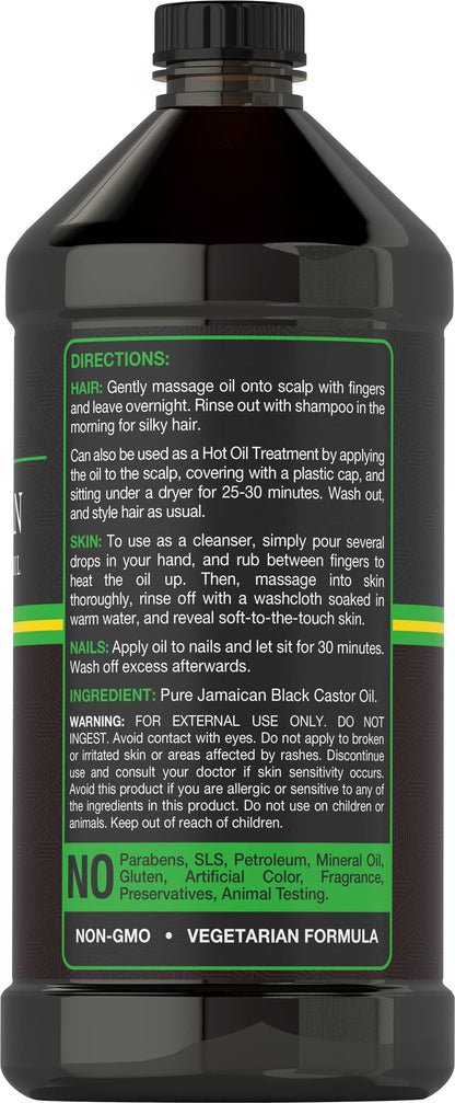 Carlyle Jamaican Black Castor Oil 16oz – Nourish Hair, Skin & Nails | All Natural, Hypoallergenic