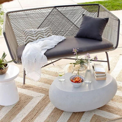 Carmean Rattan Chair and Footstool, Outdoor