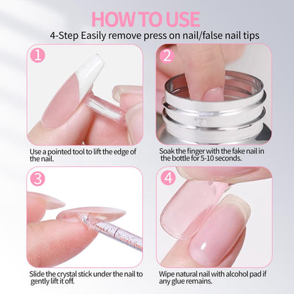 CARMEIN Press-On Nail Glue Remover – 80ml, 5-Second Quick Debond, Leak-Proof Kit