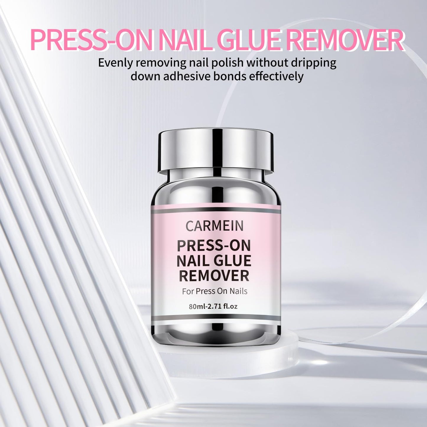 CARMEIN Press-On Nail Glue Remover – 80ml, 5-Second Quick Debond, Leak-Proof Kit