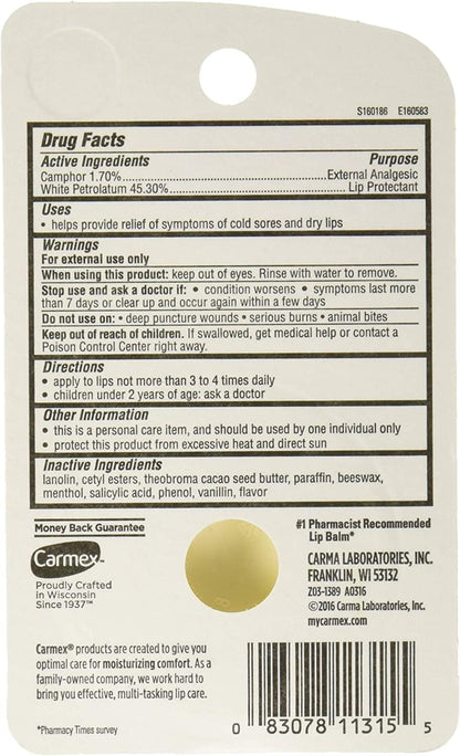 Carmex Classic Lip Balm Medicated 0.25 oz – Pack of 10 | Soothing Lip Care
