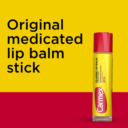 Carmex Classic Medicated Lip Balm Sticks – SPF 15, 9 Sticks (3 Packs of 3) | Lip Moisturizer