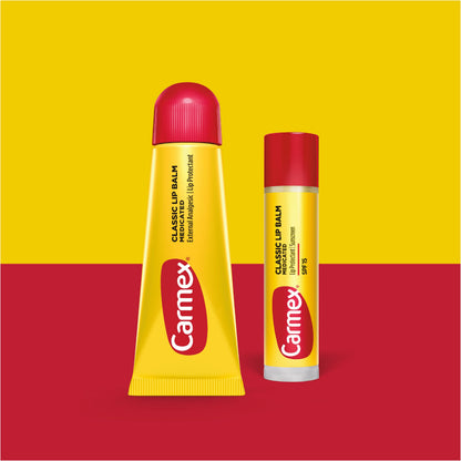 Carmex Classic Medicated Lip Balm Pack – 9-Count Variety (7 Tubes, 2 Sticks) | SPF 15