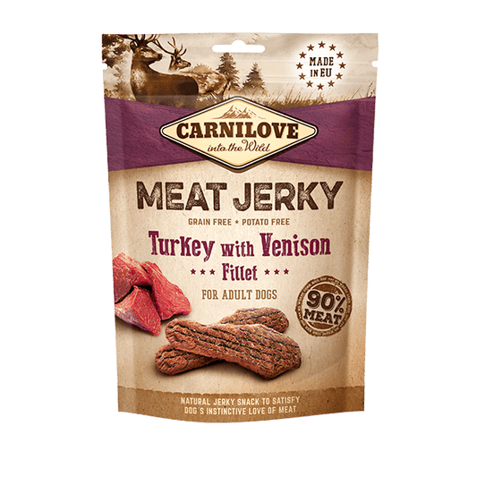 Carnilove Turkey with Venison Fillet Meat Jerky Dog Treats