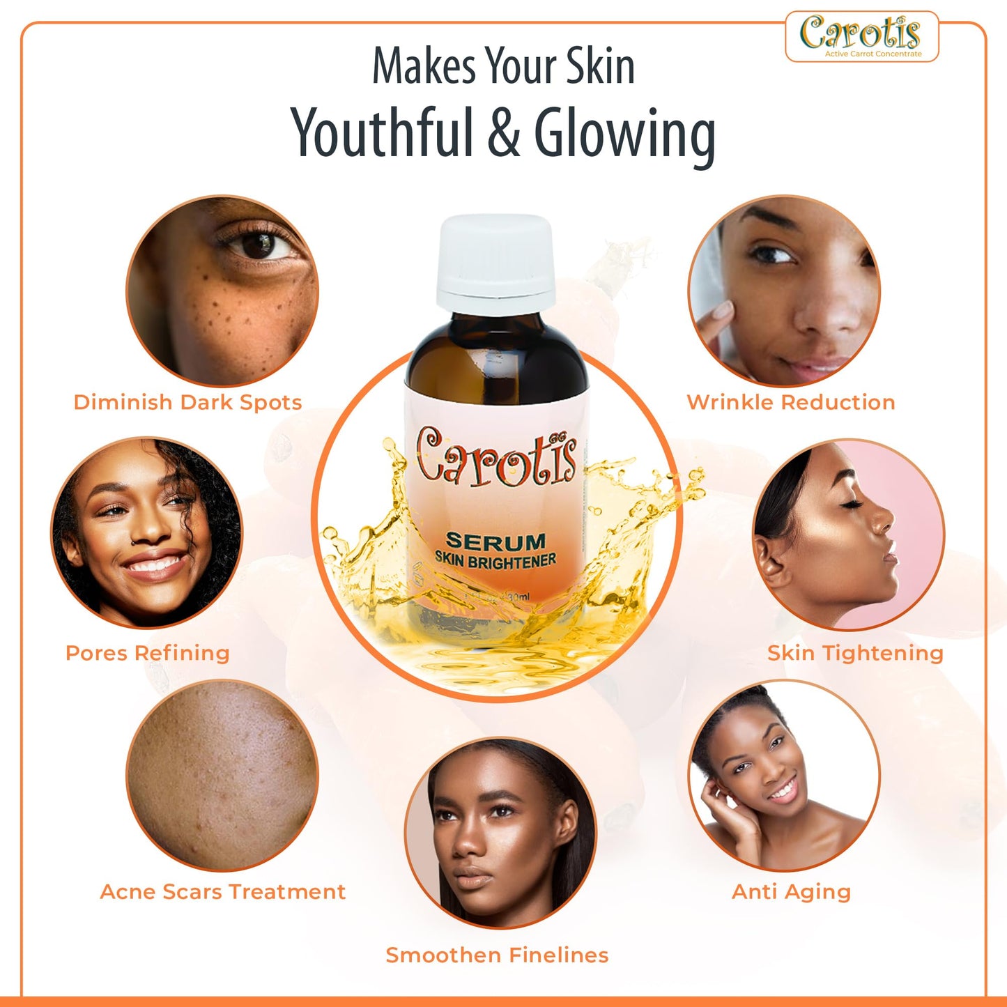 CAROTÏS Brightening Serum 1oz – Alpha Arbutin Complex & Beta Carotene for More Even-Looking Skin