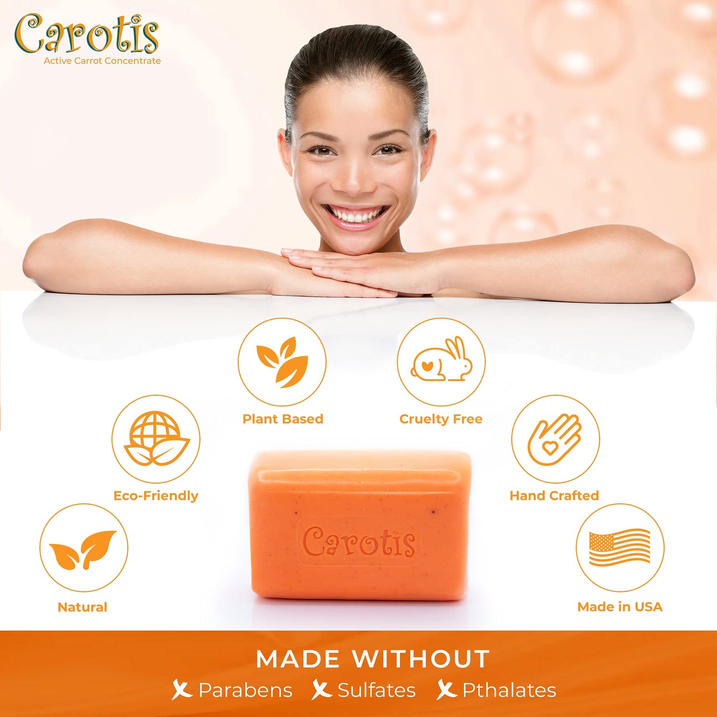 CAROTÏS Exfoliating Soap 200g – Pack of 2, Vitamin A & Carrot Oil for Radiant Skin