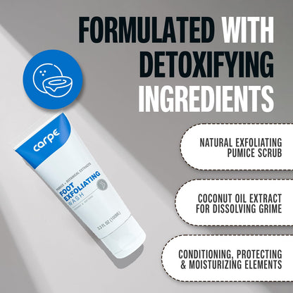 Carpe Exfoliating Foot Scrub – Odor Protection & Minty Fresh Feet