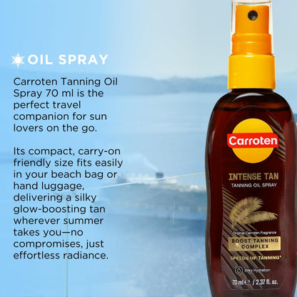 Carroten Intensive Tanning Oil Spray | Tan Accelerator with Vitamin E, Carrot & Coconut Oils | Water-Resistant, Silky Hydration | 2 x 2.3 oz