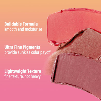 CARSLAN Sun Kissed Blush & Bronzer Stick Morning – Multi-Use Matte Cream for Cheeks, Lips & Eyes