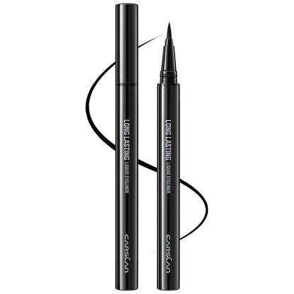 CARSLAN Liquid Eyeliner – Black, 0.1mm Felt Tip, 12H Waterproof & Smudgeproof (2 Count)