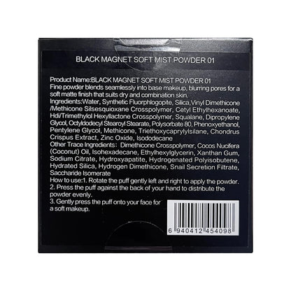 CARSLAN Waterproof Face Pressed Powder Compact | 24H Oil Control Translucent 01 (0.28oz)