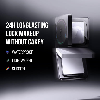CARSLAN Waterproof Face Pressed Powder Compact | 24H Oil Control for Oily Skin (02)