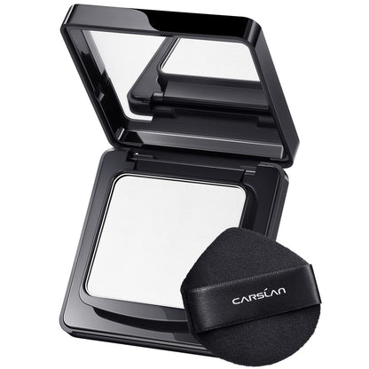 CARSLAN Waterproof Face Pressed Powder Compact | 24H Oil Control Translucent 01 (0.28oz)