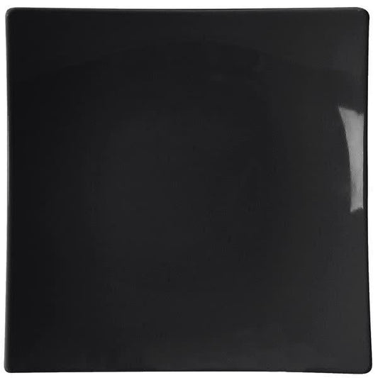 Classic Black Square Melamine Flare Plate 190mm - Pack Of 12
