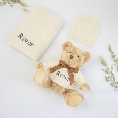 CASHMERE AND TEDDY GIFT SET - IVORY