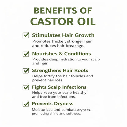 Castor Oil Hair Growth with Rosemary, Fenugreek & Peppermint – 100% Pure Organic, 4 oz