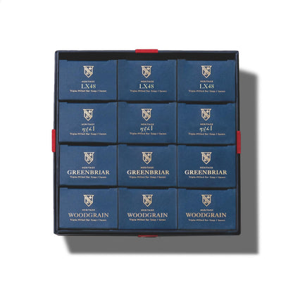 Caswell-Massey Natural Bar Soap for Men — Heritage Collection Gift Set, 12 Bars, 4 Scents