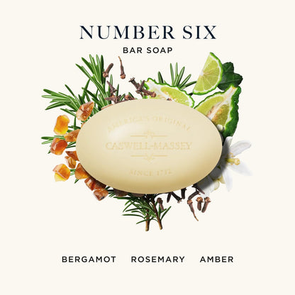 Caswell-Massey Number Six Bar Soap for Men – Moisturizing, Plant-Based, USA Made