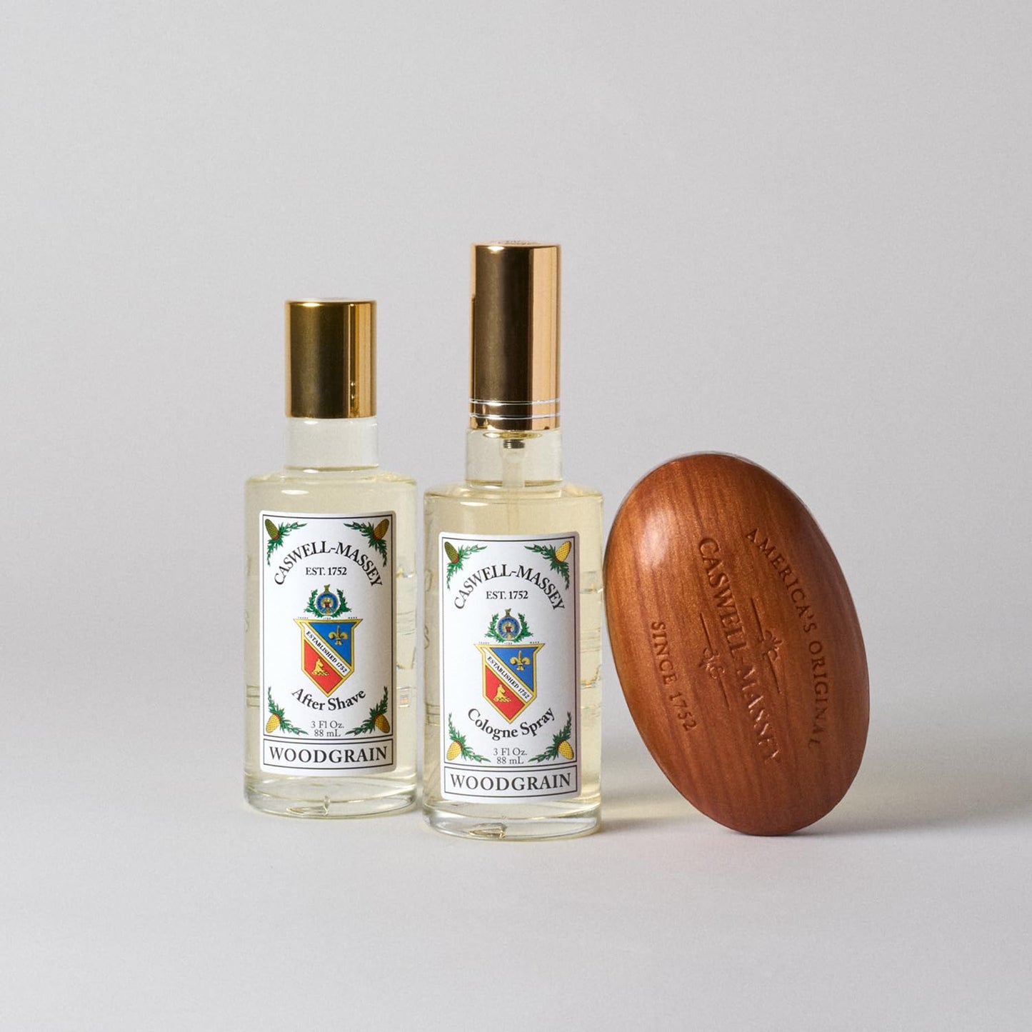 Caswell-Massey Woodgrain Sandalwood Gold Cap Cologne – Rich Santalum Album Scent for Men, 3 fl oz