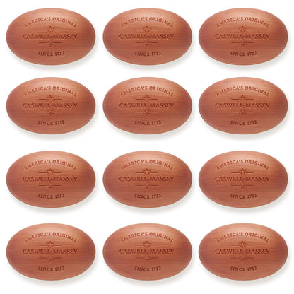 Caswell-Massey Woodgrain Sandalwood Gift Set – 12 Bar Triple-Milled Plant-Based Soap, USA Made