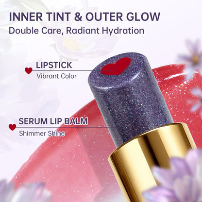 Catkin Tinted Lip Balm with Colorful Serum Core — 2-in-1 Red Lip Gloss with Jojoba & Hyaluronic Acid